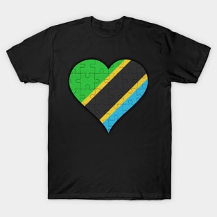 Tanzanian Jigsaw Puzzle Heart Design - Gift for Tanzanian With Tanzania Roots T-Shirt